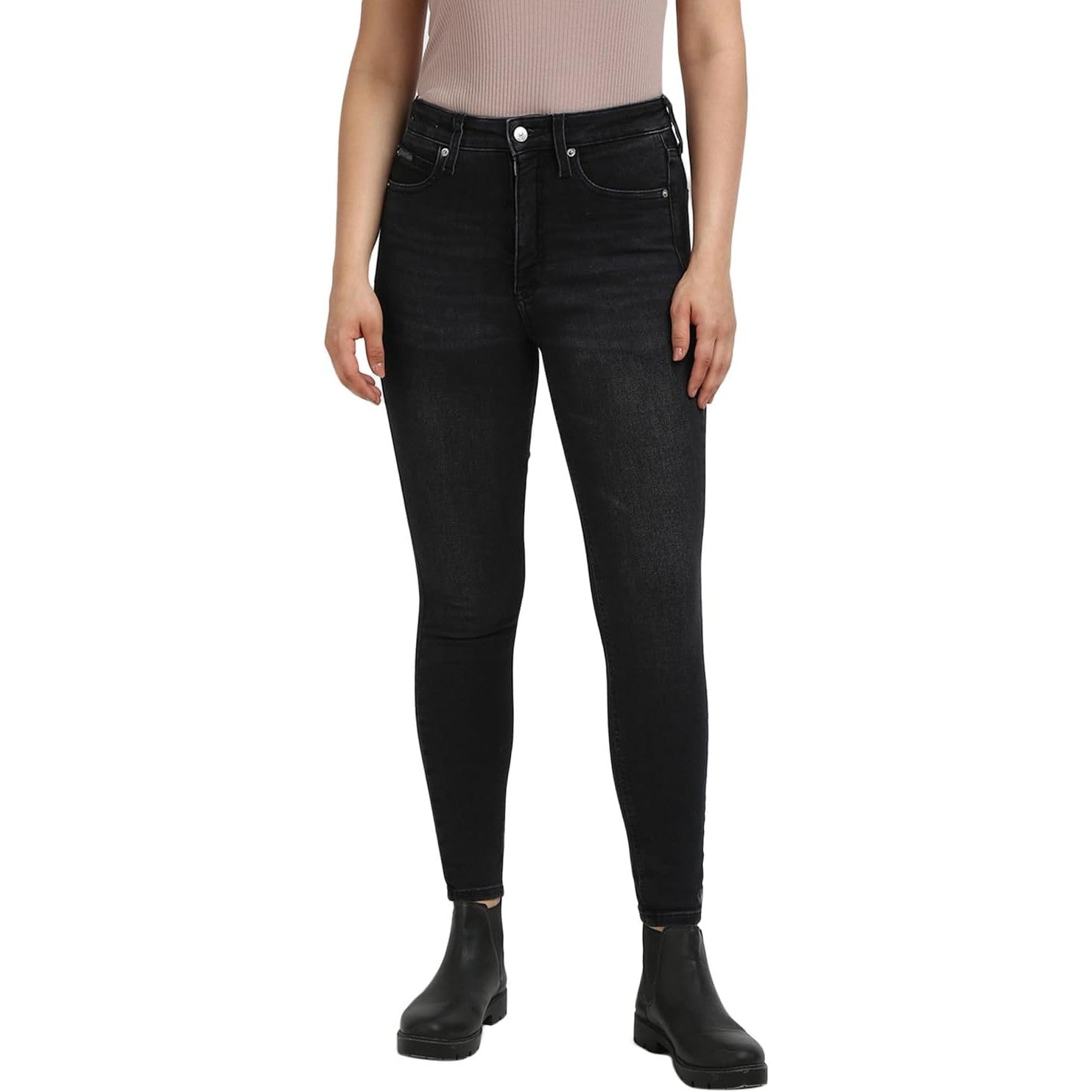 Calvin Klein Women’s Fitted Denim Jeans – Stretch Black